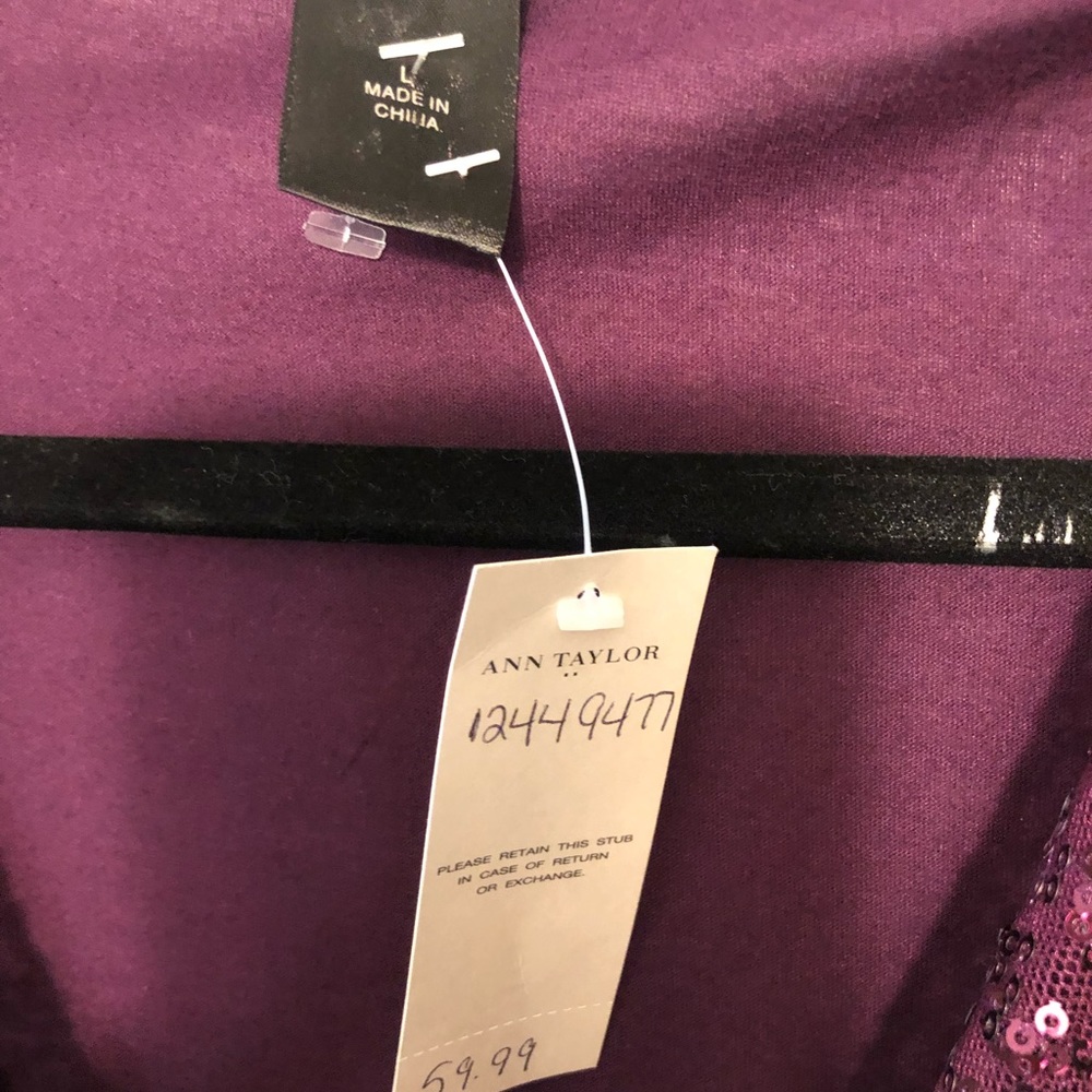 Ann Taylor Purple Sequin Blouse - Picture 3 of 3